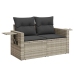 Set de sofás de jardín 8 pzas y cojines ratán sintético gris