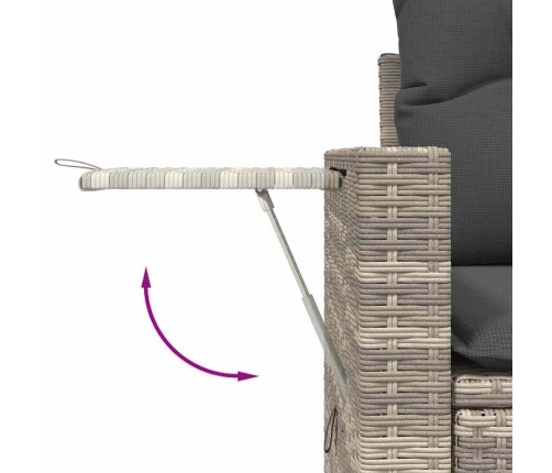 Set de sofás de jardín 8 pzas y cojines ratán sintético gris