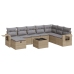 Set de sofás de jardín con cojines 9 pzas ratán sintético beige