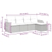 Set de muebles de jardín 5 pzas y cojines ratán sintético negro