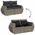 Set de muebles de jardín 6 pzas y cojines ratán sintético gris