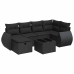 Set de sofás de jardín 7 pzas con cojines ratán sintético negro