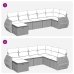 Set de sofás de jardín 7 pzas con cojines ratán sintético gris