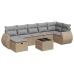 Set de sofás de jardín y cojines 8 piezas ratán sintético beige