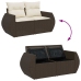 Set sofás de jardín 6 piezas y cojines ratán sintético marrón
