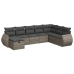 Set de sofás de jardín y cojines 8 piezas ratán sintético gris