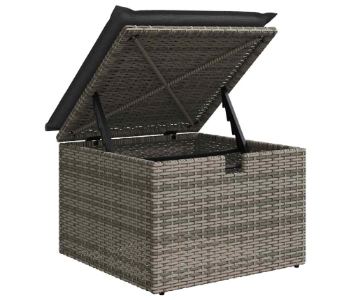 Set de sofás de jardín 4 pzas y cojines ratán sintético gris