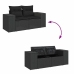 Set de muebles de jardín 5 pzas y cojines ratán sintético negro