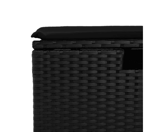 Set de muebles de jardín 5 pzas y cojines ratán sintético negro