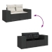Set de muebles de jardín 5 pzas y cojines ratán sintético negro