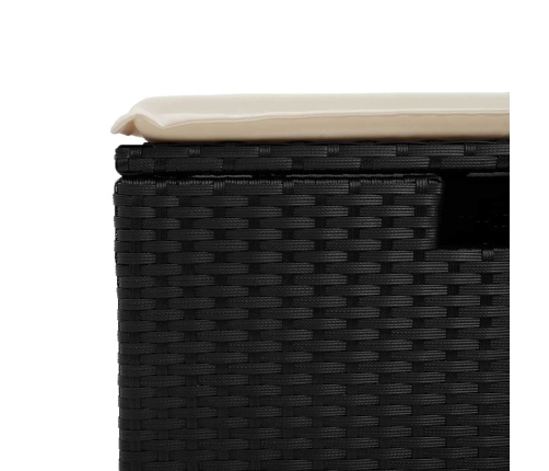 Set de muebles de jardín 5 pzas y cojines ratán sintético negro