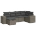 Set de muebles de jardín 6 pzas y cojines ratán sintético gris