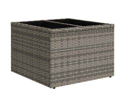 Set de sofás de jardín 7 pzas con cojines ratán sintético gris