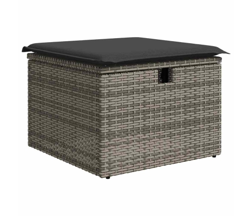 Set de sofás de jardín 7 pzas con cojines ratán sintético gris