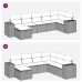 Set de sofás de jardín 7 pzas con cojines ratán sintético gris