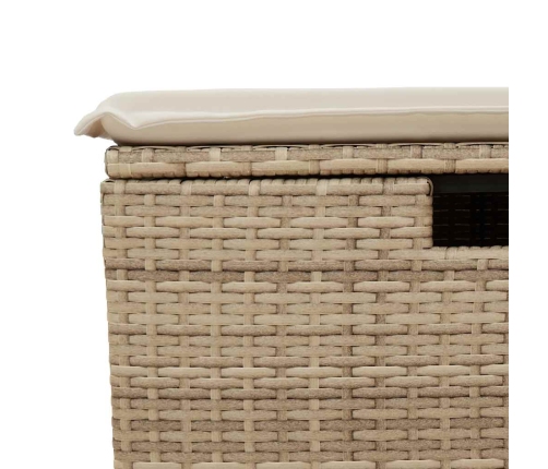 Juego de sofás jardín con cojines 6 pzas ratán sintético beige