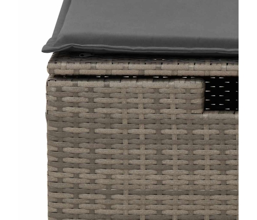 Set de muebles de jardín 6 pzas y cojines ratán sintético gris