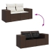 Set sofás de jardín 6 piezas y cojines ratán sintético marrón