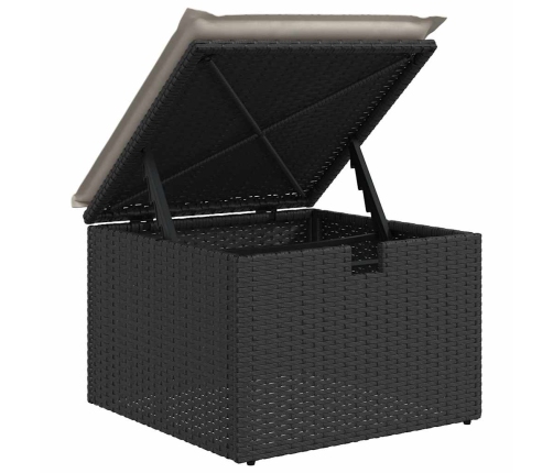Set de sofás de jardín y cojines 8 piezas ratán sintético negro