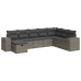 Set de sofás de jardín y cojines 8 piezas ratán sintético gris