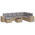 Set de sofás de jardín con cojines 9 pzas ratán sintético beige