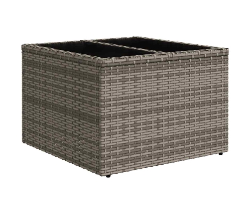 Set de sofás de jardín con cojines 9 pzas ratán sintético gris