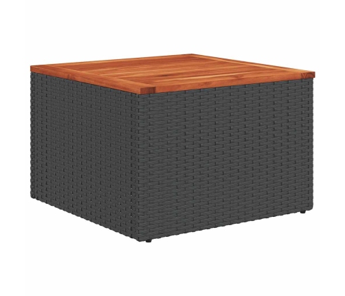Set de sofás de jardín 6 piezas y cojines ratán sintético negro