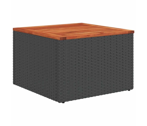 Set de sofás de jardín 6 piezas y cojines ratán sintético negro
