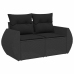 Set de sofás de jardín y cojines 8 piezas ratán sintético negro