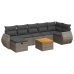 Set de sofás de jardín y cojines 8 piezas ratán sintético gris