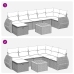 Set de sofás de jardín y cojines 8 piezas ratán sintético gris