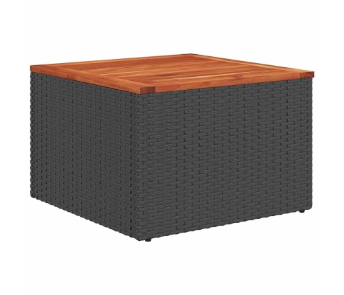 Set de sofás de jardín con cojines 9 pzas ratán sintético negro