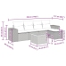 Set de muebles de jardín 6 pzas y cojines ratán sintético gris