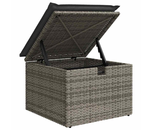 Set de sofás de jardín 7 pzas con cojines ratán sintético gris