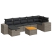 Set de sofás de jardín y cojines 8 piezas ratán sintético gris