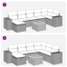 Set de sofás de jardín y cojines 8 piezas ratán sintético gris