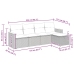 Set de muebles de jardín 5 pzas y cojines ratán sintético negro