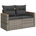 Set de muebles de jardín 6 pzas y cojines ratán sintético gris