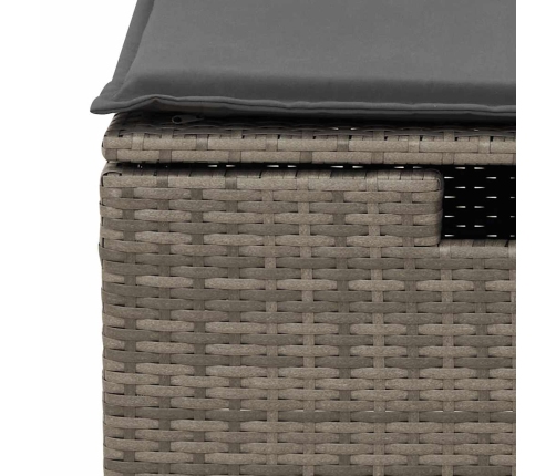 Set de muebles de jardín 6 pzas y cojines ratán sintético gris
