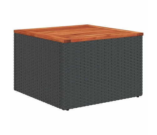 Set de sofás de jardín 7 pzas con cojines ratán sintético negro