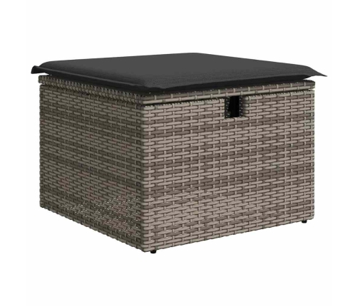 Set de sofás de jardín 7 pzas con cojines ratán sintético gris