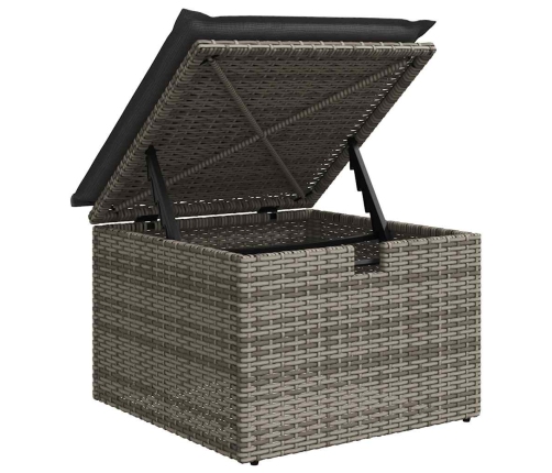 Set de sofás de jardín 7 pzas con cojines ratán sintético gris