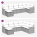 Set de sofás de jardín 7 pzas con cojines ratán sintético gris