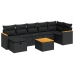 Set de sofás de jardín y cojines 8 piezas ratán sintético negro