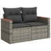 Set de sofás de jardín y cojines 8 piezas ratán sintético gris