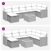 Set de sofás de jardín y cojines 8 piezas ratán sintético gris