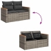 Set de sofás de jardín y cojines 8 piezas ratán sintético gris