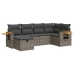Set de muebles de jardín 6 pzas y cojines ratán sintético gris