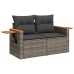 Set de muebles de jardín 6 pzas y cojines ratán sintético gris