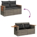 Set de muebles de jardín 6 pzas y cojines ratán sintético gris